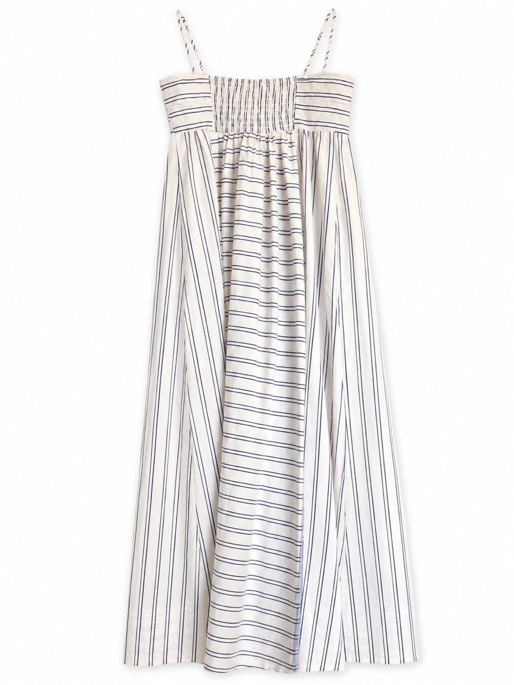 Free People White & Navy Striped Spaghetti Strap Maxi Dress - Picture 3 of 6